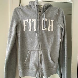 Vintage grey Abercrombie & Fitch zipped hoodie sweater sz Small great condition
